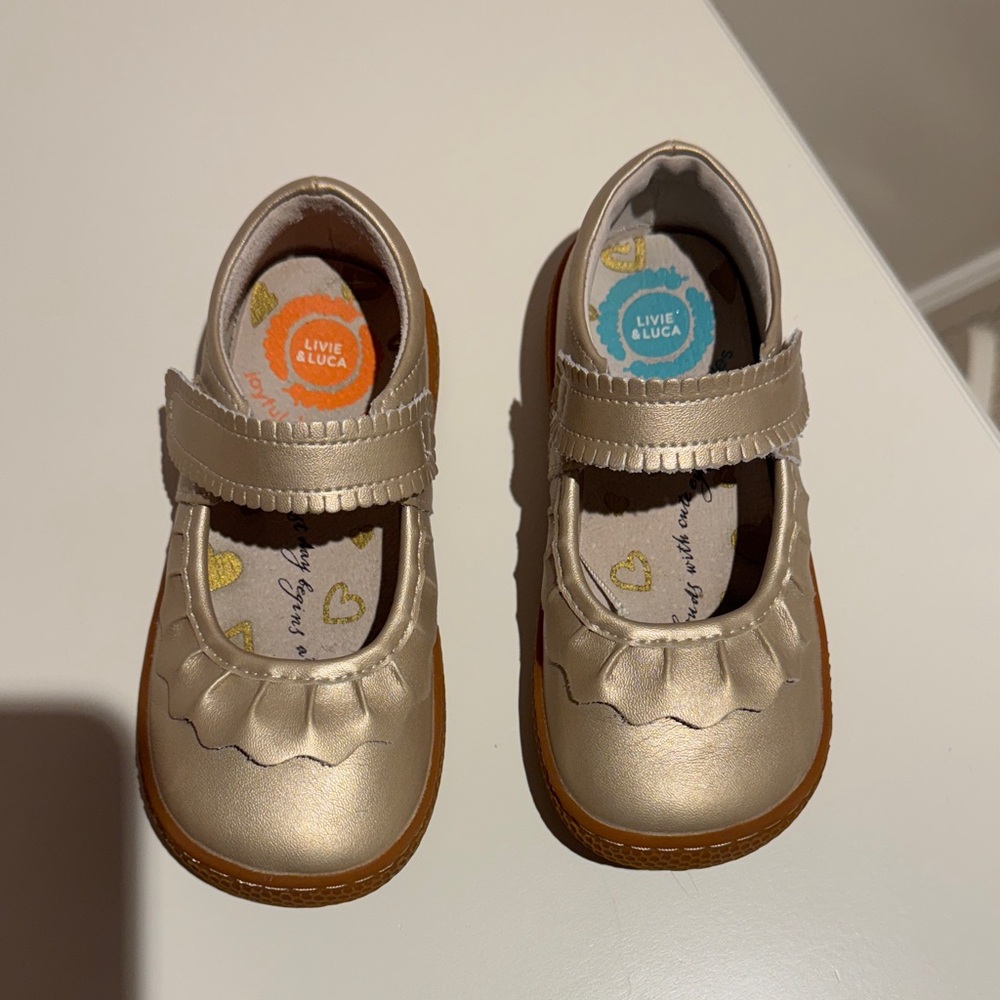 Livie & Luca Metallic Gold Mary Jane Shoes